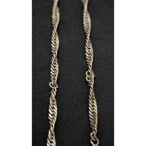 925 Sterling Silver Rope Chain Necklace Signed KC | 3.6g | Italy Style